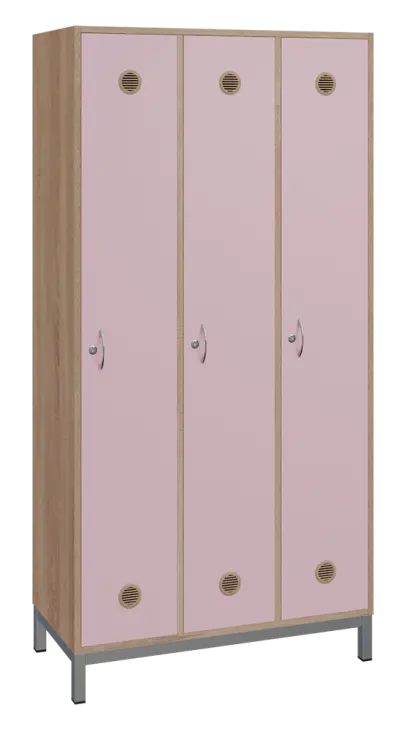 SSLN - 180 - 90 šatní skříň 3-dvéřová, 1800x900x400 mm, kovové nohy, korpus dub bardolino, dvířka pa